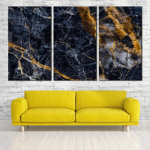 Load image into Gallery viewer, abstract stone canvas wall art gray gold marble 3 piece multi canvas artwork abstract marble design art print For Living Room
