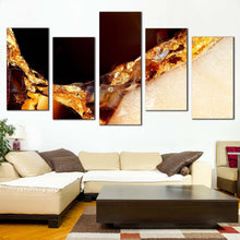 Load image into Gallery viewer, abstract stone canvas wall art orange marble digital art canvas set yellow agate gemstones 5 piece canvas print In Living Room
