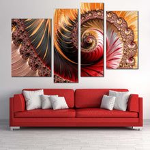 Load image into Gallery viewer, abstract swirl canvas print red orange abstract infinitely 4 piece multi canvas never ending fractal pattern canvas wall art for living room
