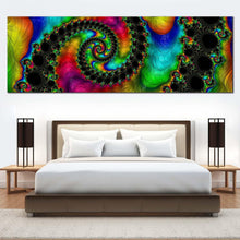 Load image into Gallery viewer, abstract  swirl  canvas  wall  art  abstract  never  ending  canvas  print  colorful  abstract  fractal  shapes  panoramic  canvas For Bedroom
