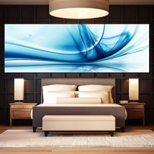 Load image into Gallery viewer, abstract  technology  canvas  print  white  modern  abstract  design  wide  canvas  blue  abstract  elegant  energy  1  piece  canvas  wall  art For Bedroom
