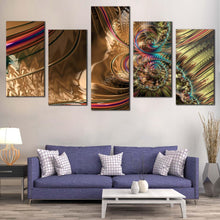 Load image into Gallery viewer, abstract texture canvas print colorful digital abstract art print abstract fractal patterns 5 piece canvas wall art For Living Room
