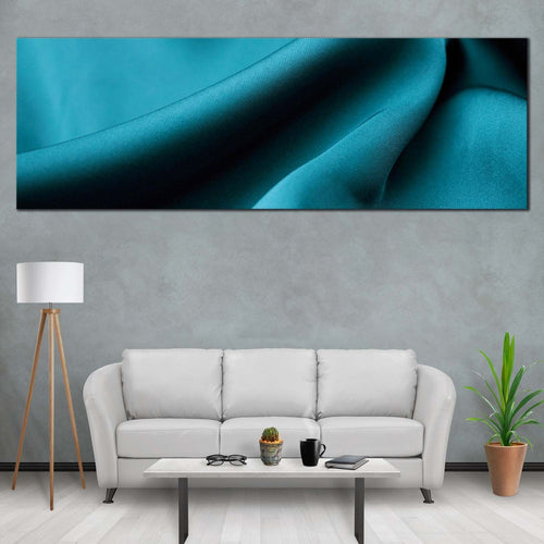 abstract  turquoise  canvas  wall  art  abstract  green  satin  cloth  canvas  print  abstract  elegant  fabric  1  piece  canvas For Living Room