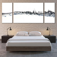 Load image into Gallery viewer, abstract  water  canvas  print  water  splashing  digital  artwork  white  grey  abstract  water  splash  3  piece  canvas  wall  art For Bedroom
