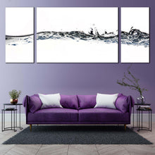 Load image into Gallery viewer, abstract  water  canvas  print  water  splashing  digital  artwork  white  grey  abstract  water  splash  3  piece  canvas  wall  art For Living Room
