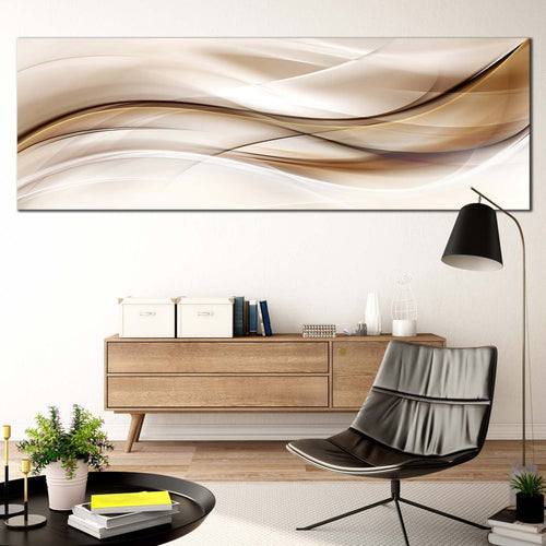 abstract  wave  canvas  wall  art  brown  black  abstract  elegant  composition  1  piece  canvas  artistic  abstract  graphic  canvas  print  modern  classic  abstract  canvas  artwork For Living Room