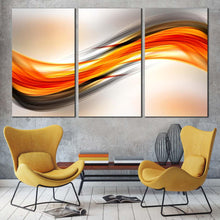 Load image into Gallery viewer, abstract waves canvas wall art red abstract elegance canvas set orange abstract ellipse 3 piece canvas print In Living Room
