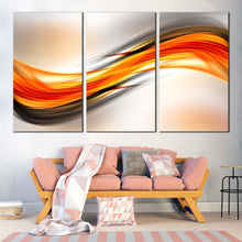 Load image into Gallery viewer, abstract waves canvas wall art red abstract elegance canvas set orange abstract ellipse 3 piece canvas print For Living Room
