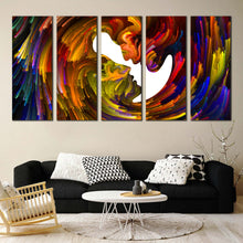 Load image into Gallery viewer, abstract human kiss canvas multi panel wall decor In Living Room
