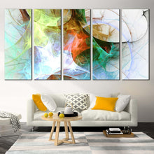 Load image into Gallery viewer, abstraction art canvas print modern abstract 5 piece canvas wall art colorful abstract fractal background canvas set In Living Room
