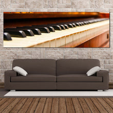 Load image into Gallery viewer, acoustic  piano  canvas  wall  art  orange  piano  abstract  panoramic  canvas  print  white  black  piano  keyboard  wide  canvas For Living Room
