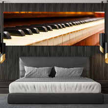 Load image into Gallery viewer, acoustic  piano  canvas  wall  art  orange  piano  abstract  panoramic  canvas  print  white  black  piano  keyboard  wide  canvas For Bedroom
