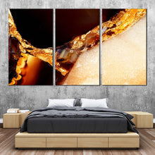 Load image into Gallery viewer, agate gemstone canvas wall art orange abstract marble stone 3 piece multiple canvas yellow abstract luxury stone canvas print For Bedroom
