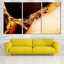 Load image into Gallery viewer, agate gemstone canvas wall art orange abstract marble stone 3 piece multiple canvas yellow abstract luxury stone canvas print For Living room
