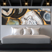 Load image into Gallery viewer, agate  umbra  canvas  wall  art  abstract  agate  close  up  1  piece  canvas  abstract  stone  canvas  print In Bed Room
