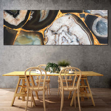 Load image into Gallery viewer, agate  umbra  canvas  wall  art  abstract  agate  close  up  1  piece  canvas  abstract  stone  canvas  print For Dinning Room
