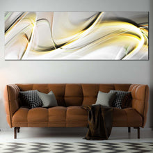 Load image into Gallery viewer, amazing  abstract  canvas  wall  art  abstract  graphic  art  print  yellow  grey  elegant  abstract  panoramic  canvas In Living Room
