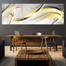 Load image into Gallery viewer, amazing  abstract  canvas  wall  art  abstract  graphic  art  print  yellow  grey  elegant  abstract  panoramic  canvas For Dinning Room
