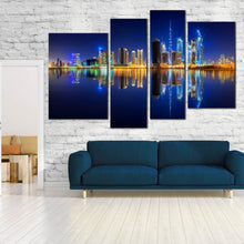 Load image into Gallery viewer, amazing Dubai Business Bay Line of Towers Reflection 4 piece canvas print
