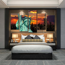 Load image into Gallery viewer, amazing Statue of Liberty New York Blue Sky 5 piece canvas artwork For Bedroom
