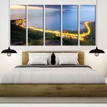 Load image into Gallery viewer, amazing Taiwan seashore highway Dramatic Morning View 5 piece canvas artwork For Bedroom
