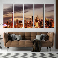 Load image into Gallery viewer, amazing multi panel canvas print of toronto cityspace sunset For Living Room
