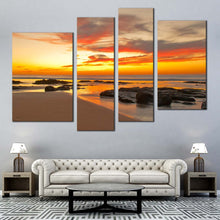 Load image into Gallery viewer, amazing orange yellow sunset beach Multi Panel Home Decor 
