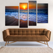 Load image into Gallery viewer, amazing red orange sunset beach Multi Panel Home Decor
