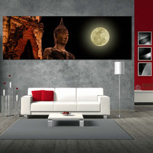 Load image into Gallery viewer, ancient  temple  canvas  print  thailand  big  full  moon  buddha  canvas  artwork  old  brown  buddha  statue  1  piece  canvas  wall  art For Living Room
