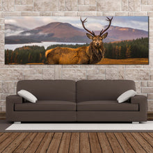 Load image into Gallery viewer, animal  nature  canvas  wall  art  brown  stag  portrait  canvas  print  elk  in  orange  green  nature  1  piece  canvas For Living Room
