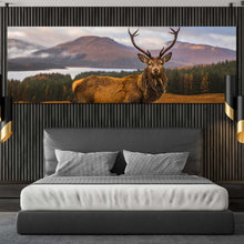 Load image into Gallery viewer, animal  nature  canvas  wall  art  brown  stag  portrait  canvas  print  elk  in  orange  green  nature  1  piece  canvas For Bedroom
