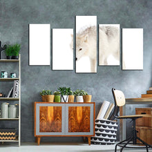 Load image into Gallery viewer, arctic wolf canvas wall art wolf snow multiple canvas white wolf close up 5 piece canvas print For Your Living Room
