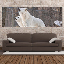 Load image into Gallery viewer, arctic  wolves  canvas  wall  art  wolf  in  brown  nature  1  piece  canvas  print  white  wolves  wildlife  canvas  artwork For Living Room
