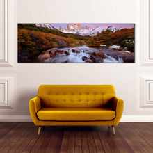 Load image into Gallery viewer, argentina  landscape  canvas  wall  art  green  los  glaciares  scenery  canvas  print  white  fitz  roy  mountain  1  piece  cavas  beautiful  water  stream  in  argentina  canvas  artwork In Living Room
