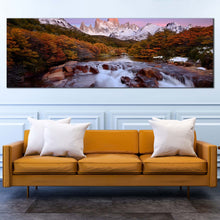 Load image into Gallery viewer, argentina  landscape  canvas  wall  art  green  los  glaciares  scenery  canvas  print  white  fitz  roy  mountain  1  piece  cavas  beautiful  water  stream  in  argentina  canvas  artwork For Living Room
