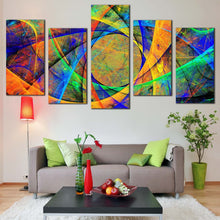 Load image into Gallery viewer, artistic abstract canvas print colorful abstract digital oil painting 5 piece canvas wall art abstract fractal background multiple canvas For Living Room
