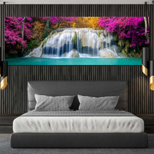 Load image into Gallery viewer, autumn  forest  canvas  wall  art  colorful  erawan  falls  scenery  panoramic  canvas  print  thailand  erawan  national  park  wide  canvas For Bedroom
