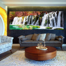 Load image into Gallery viewer, autumn  forest  canvas  wall  art  colorful  jiuzhaigou  nature  waterfall  1  piece  canvas  artwork  azure  lake  waterfall  canvas  print For Living Room
