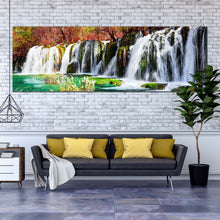 Load image into Gallery viewer, autumn  forest  canvas  wall  art  colorful  jiuzhaigou  nature  waterfall  1  piece  canvas  artwork  azure  lake  waterfall  canvas  print For Your Living Room

