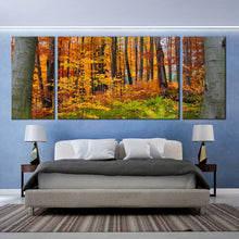 Load image into Gallery viewer, autumn  fall  forest  trees  3  panel  canvas For Bedroom
