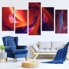 Load image into Gallery viewer, beautiful abstract canvas print red blue modern abstract canvas print abstract patterns 5 piece multi canvas artwork In Living Room
