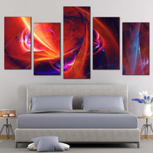 Load image into Gallery viewer, beautiful abstract canvas print red blue modern abstract canvas print abstract patterns 5 piece multi canvas artwork For Bedroom
