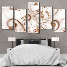 Load image into Gallery viewer, beautiful abstract canvas wall art brown modern elegant abstract 5 piece canvas white abstract fractal canvas print For Your Bedroom
