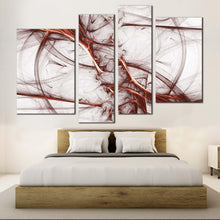 Load image into Gallery viewer, beautiful abstract canvas wall art contemporary white abstract fractal 4 piece multiple canvas brown abstract canvas print
