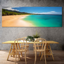 Load image into Gallery viewer, beautiful-ocean-canvas-wall-art-hawaii-blue-ocean-beach-1-piece-canvas-artwork-green-island-of-maui-canvas-print For Dinning Room
