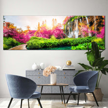 Load image into Gallery viewer, beautiful  scenery  canvas  wall  art  path  trail  paradise  1  piece  canvas  print  lakes  national  park  canvas  artwork  colorful  waterfall  landscape  nature  wide  canvas For Living Room
