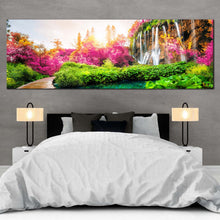 Load image into Gallery viewer, beautiful  scenery  canvas  wall  art  path  trail  paradise  1  piece  canvas  print  lakes  national  park  canvas  artwork  colorful  waterfall  landscape  nature  wide  canvas For Bedroom
