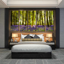 Load image into Gallery viewer, black white yellow forest at dusk 5 piece canvas artwork For Bedroom
