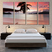 Load image into Gallery viewer, blue orange seychelles beach 4 Piece Art Work For Bedroom
