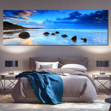 Load image into Gallery viewer, blue  sky  beach  seascape  panoramic  canvas  art  print For Bedroom
